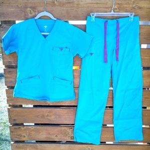 Med couture EZ Stretch scrubs XS Ceil w/ pink